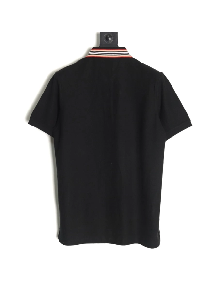 Burberry Classic Collar Stripe Logo Embroidered Short Sleeve Polo Shirt TSK2,Burberry