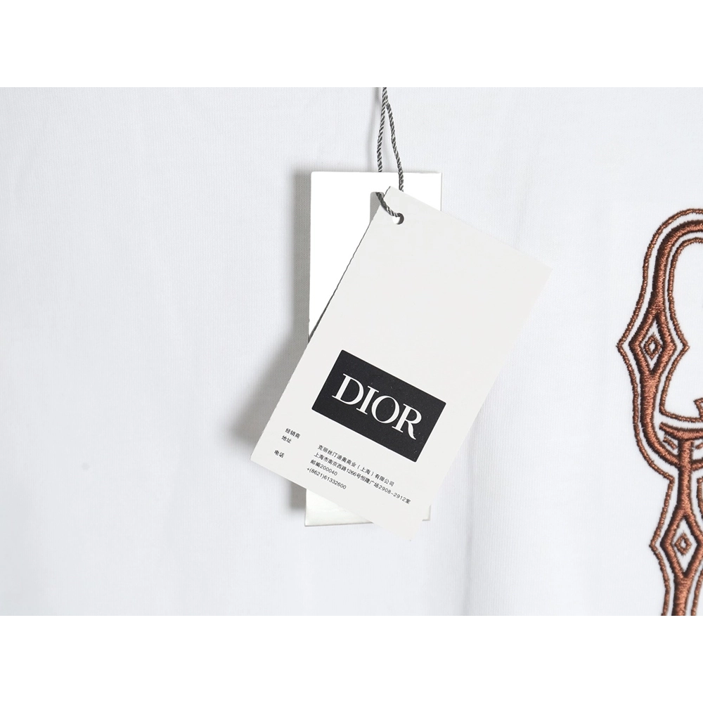 Dior gold thread embroidered CD short sleeve,Dior