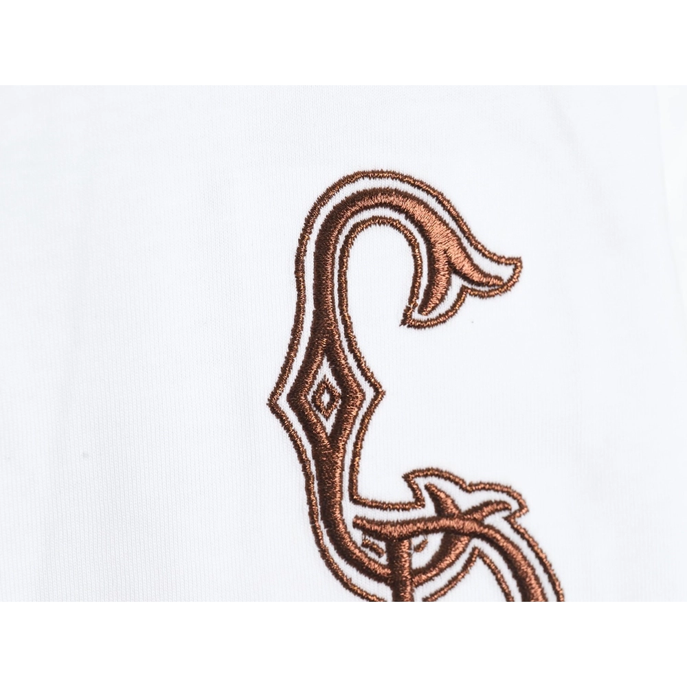 Dior gold thread embroidered CD short sleeve,Dior