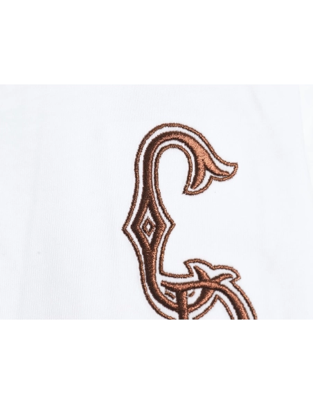 Dior gold thread embroidered CD short sleeve,Dior