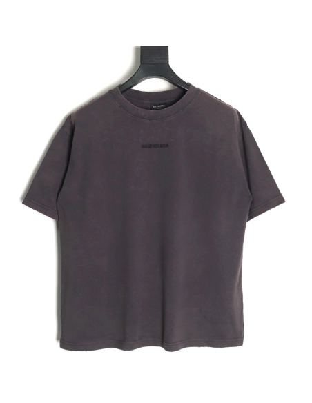 Balenciaga English Embroidered Round Neck Short Sleeve T-Shirt,Balenciaga
