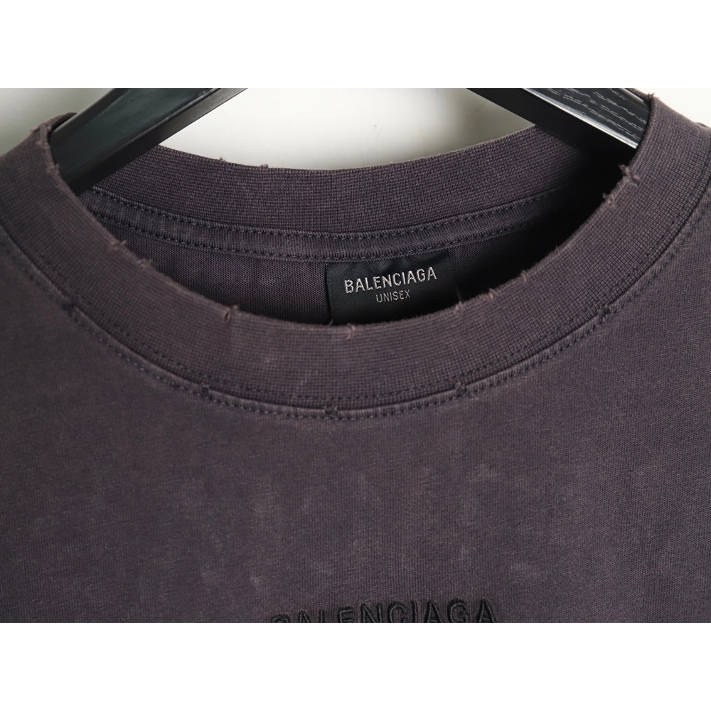 Balenciaga English Embroidered Round Neck Short Sleeve T-Shirt,Balenciaga