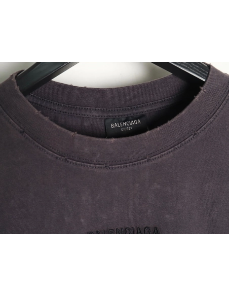 Balenciaga English Embroidered Round Neck Short Sleeve T-Shirt,Balenciaga