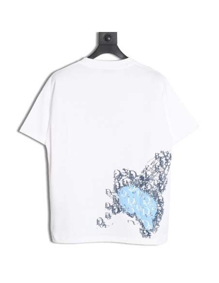 Dior heart monogram letter foam print short sleeves,Dior