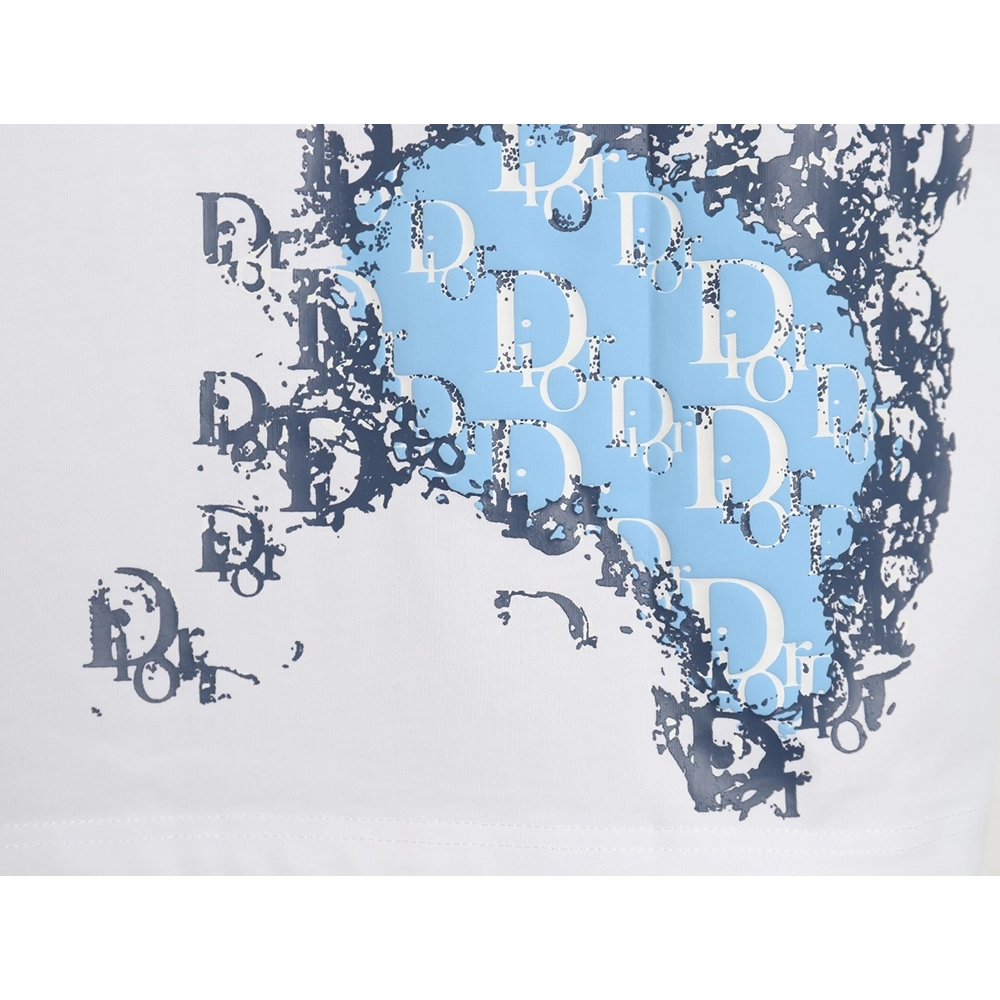 Dior heart monogram letter foam print short sleeves,Dior