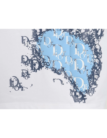 Dior heart monogram letter foam print short sleeves,Dior