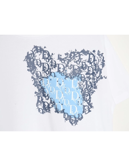 Dior heart monogram letter foam print short sleeves,Dior