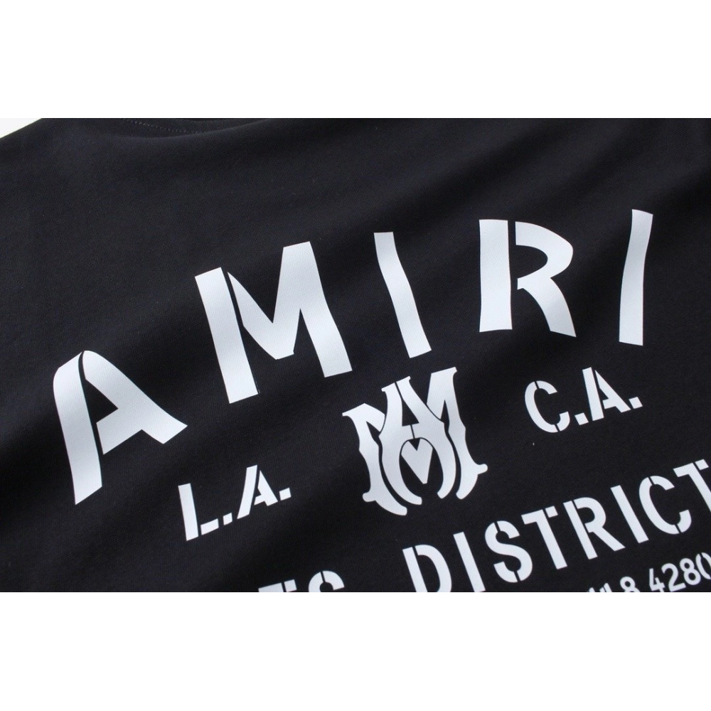 Amiri Angel Letter Design Cracked Seam Short Sleeve,Amiri T Shirt,Tshirt,APPAREL