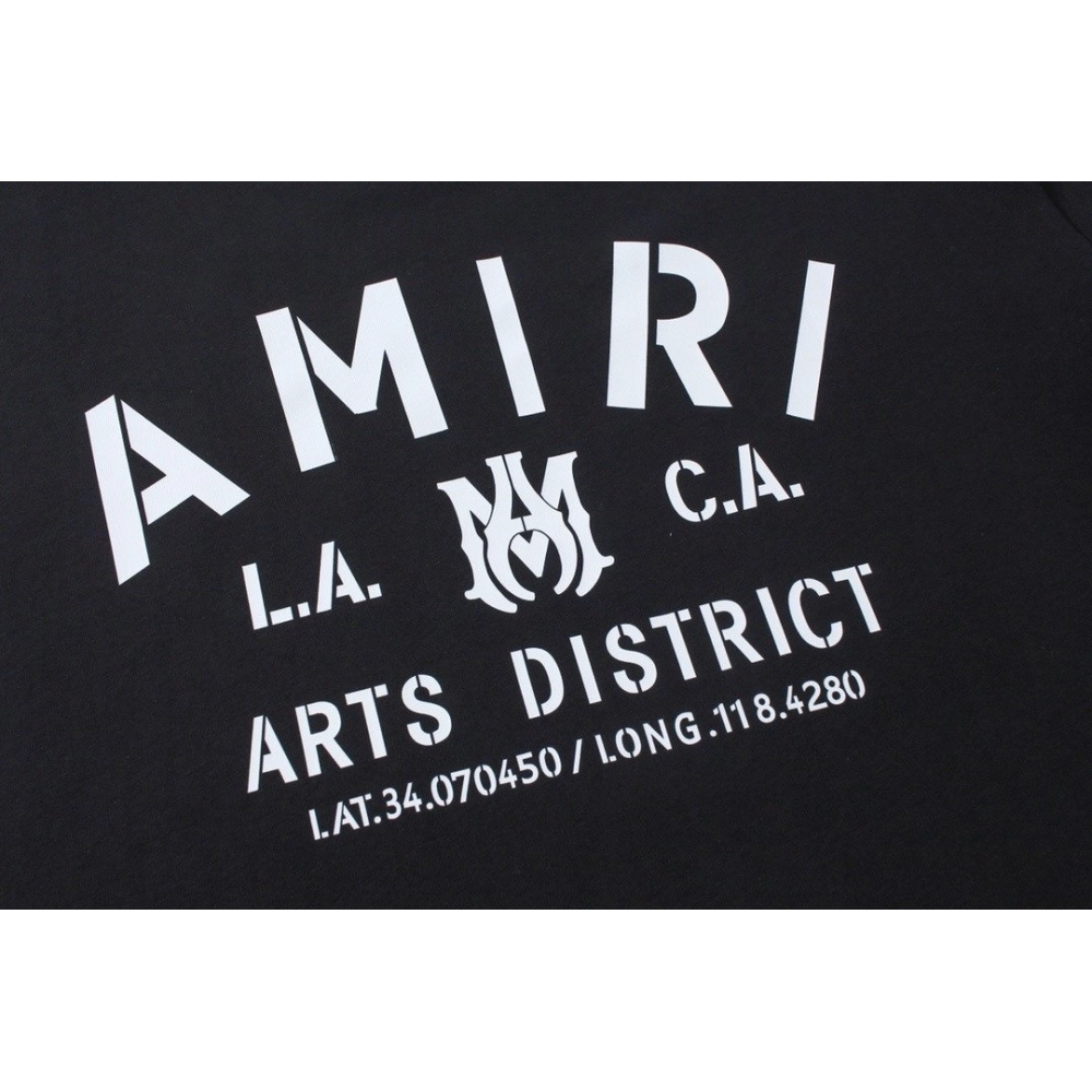 Amiri Angel Letter Design Cracked Seam Short Sleeve,Amiri T Shirt,Tshirt,APPAREL