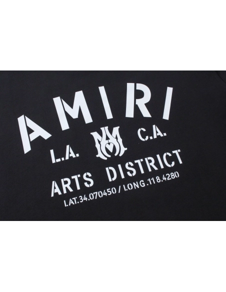 Amiri Angel Letter Design Cracked Seam Short Sleeve,Amiri T Shirt,Tshirt,APPAREL