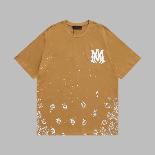 Amiri Cashew Flower Embossed Short Sleeve T-shirt,Amiri T Shirt,Tshirt,APPAREL