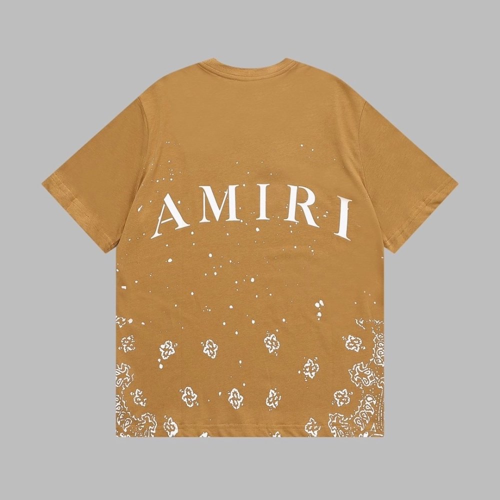 Amiri Cashew Flower Embossed Short Sleeve T-shirt,Amiri T Shirt,Tshirt,APPAREL