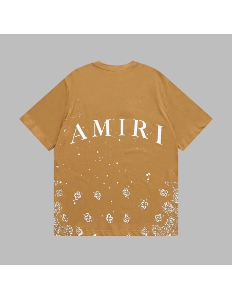 Amiri Cashew Flower Embossed Short Sleeve T-shirt,Amiri T Shirt,Tshirt,APPAREL