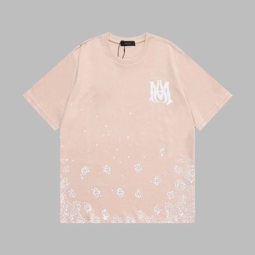 Amiri Cashew Flower Embossed Short Sleeve T-shirt,Amiri T Shirt,Tshirt,APPAREL