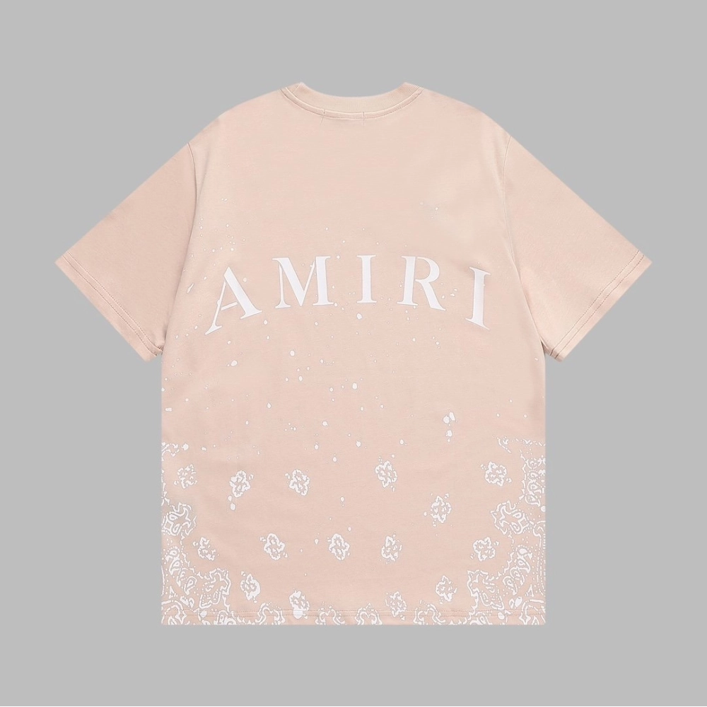 Amiri Cashew Flower Embossed Short Sleeve T-shirt,Amiri T Shirt,Tshirt,APPAREL