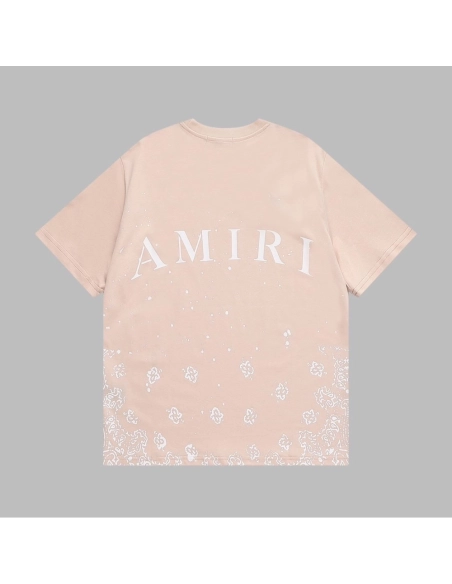 Amiri Cashew Flower Embossed Short Sleeve T-shirt,Amiri T Shirt,Tshirt,APPAREL