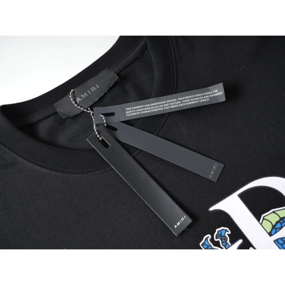 Amiri Colorful Print Craftsmanship Cotton Short Sleeve T-shirt,Amiri T Shirt,Tshirt,APPAREL