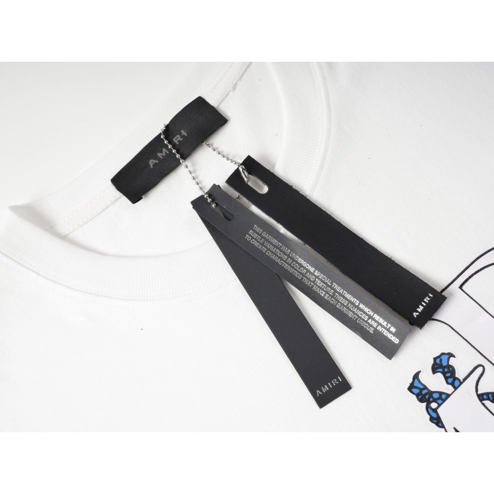 Amiri Colorful Print Craftsmanship Cotton Short Sleeve T-shirt,Amiri T Shirt,Tshirt,APPAREL