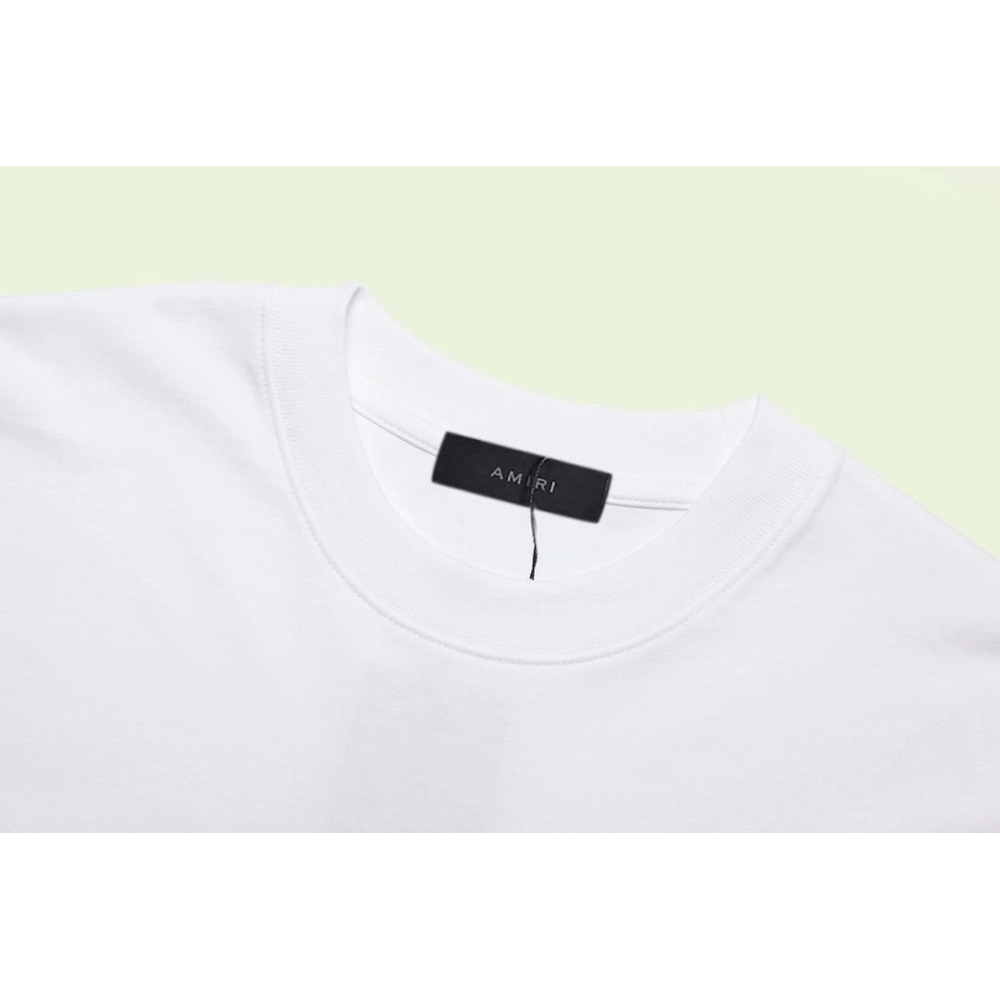 Amiri American-Style Colorful Dripping Fringe Printed Short Sleeve T-shirt,Amiri T Shirt,Tshirt,APPAREL