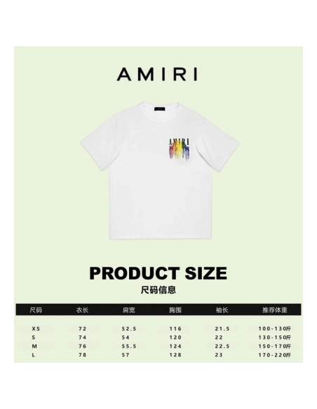 Amiri American-Style Colorful Dripping Fringe Printed Short Sleeve T-shirt,Amiri T Shirt,Tshirt,APPAREL