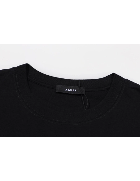 Amiri Angel Letter Design Cracked Seam Short Sleeve,Amiri T Shirt,Tshirt,APPAREL