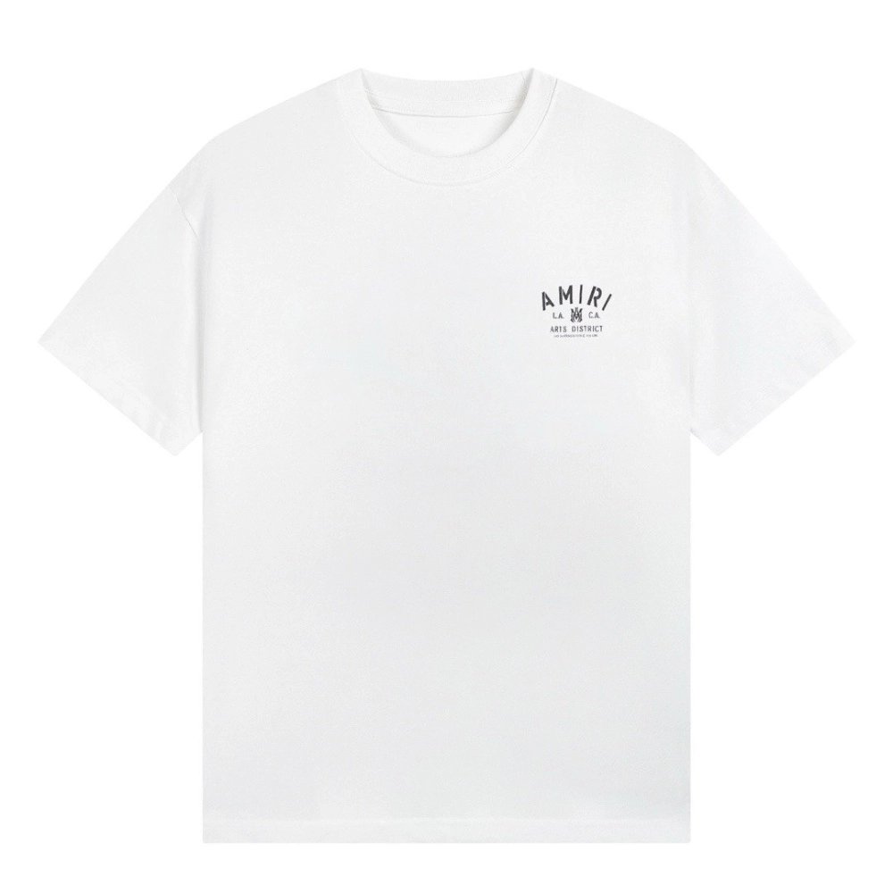 Amiri Angel Letter Design Cracked Seam Short Sleeve,Amiri T Shirt,Tshirt,APPAREL