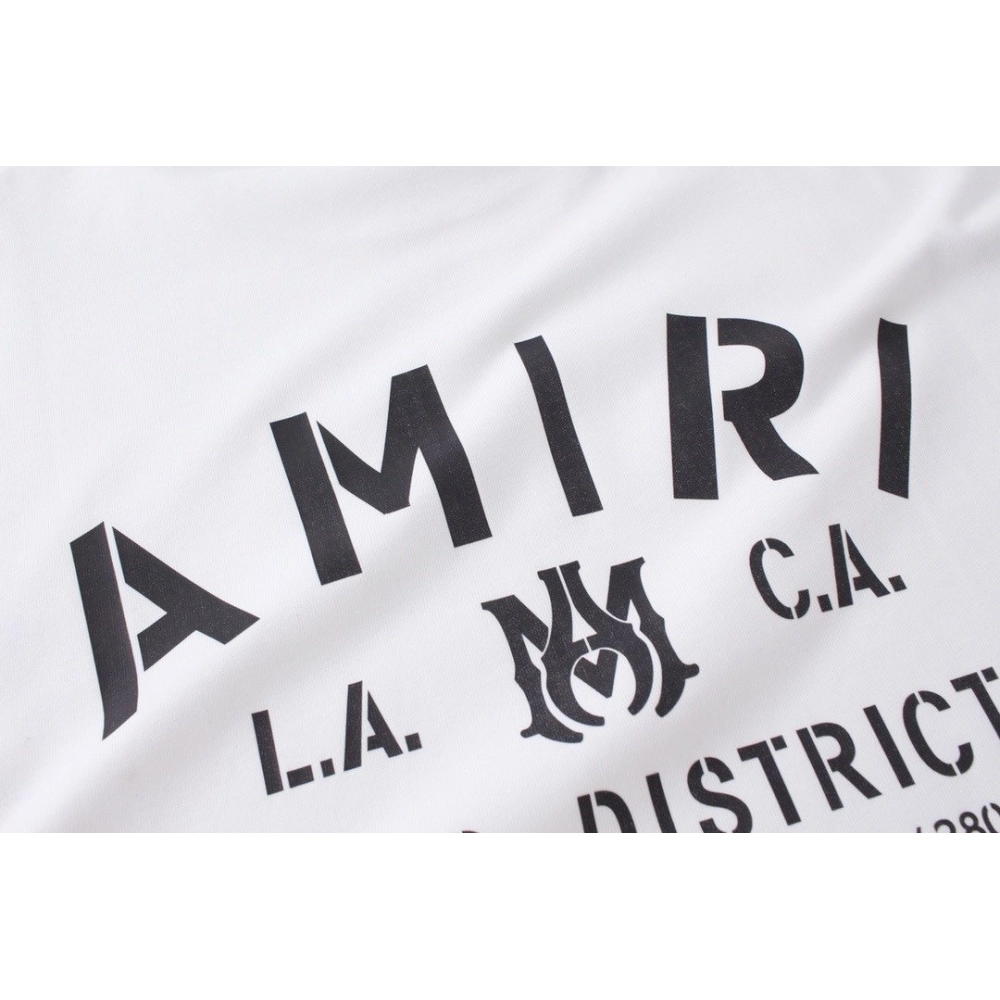 Amiri Angel Letter Design Cracked Seam Short Sleeve,Amiri T Shirt,Tshirt,APPAREL