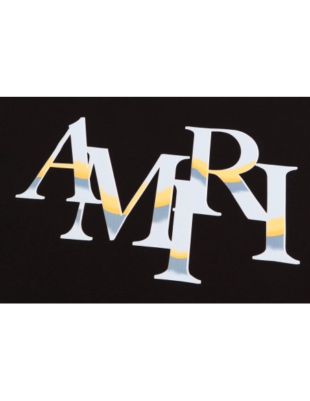 Amiri Angel Letter Design Cracked Seam Short Sleeve,Amiri T Shirt,Tshirt,APPAREL