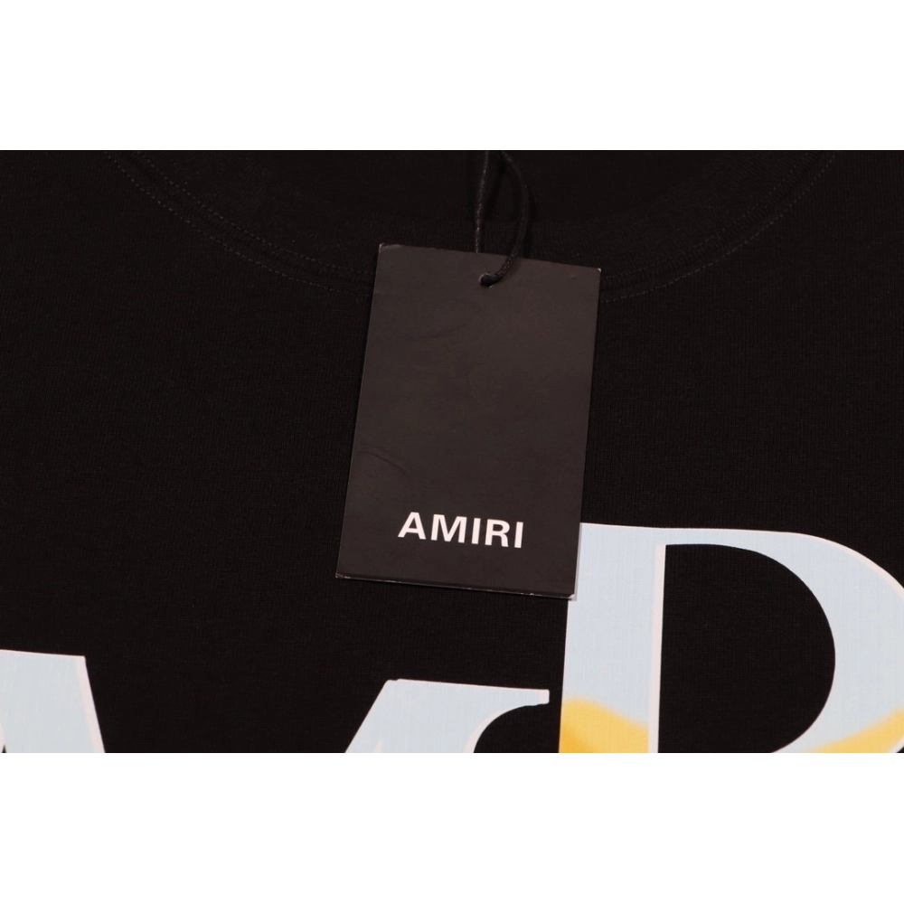 Amiri Angel Letter Design Cracked Seam Short Sleeve,Amiri T Shirt,Tshirt,APPAREL