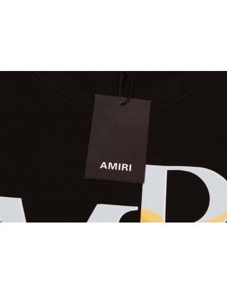 Amiri Angel Letter Design Cracked Seam Short Sleeve,Amiri T Shirt,Tshirt,APPAREL