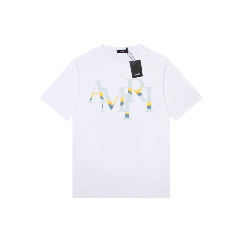 Amiri Angel Letter Design Cracked Seam Short Sleeve,Amiri T Shirt,Tshirt,APPAREL
