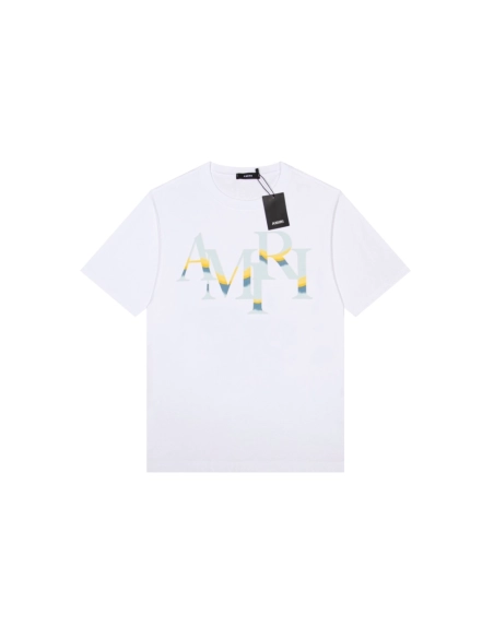 Amiri Angel Letter Design Cracked Seam Short Sleeve,Amiri T Shirt,Tshirt,APPAREL