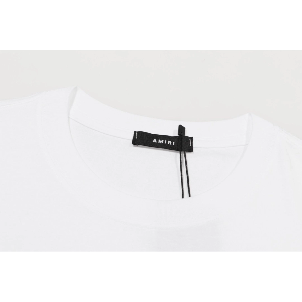 Amiri Angel Letter Design Cracked Seam Short Sleeve,Amiri T Shirt,Tshirt,APPAREL