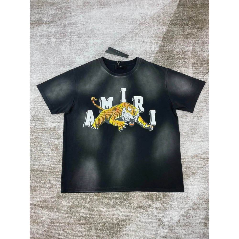 Amiri New Vintage Washed Distressed Short Sleeve T-shirt,Amiri T Shirt,Tshirt,APPAREL