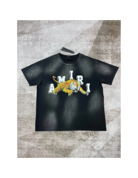 Amiri New Vintage Washed Distressed Short Sleeve T-shirt,Amiri T Shirt,Tshirt,APPAREL