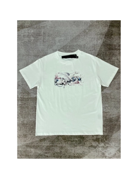 Amiri cashew flower print short-sleeved rear paste print T-shirt,Amiri T Shirt,Tshirt,APPAREL