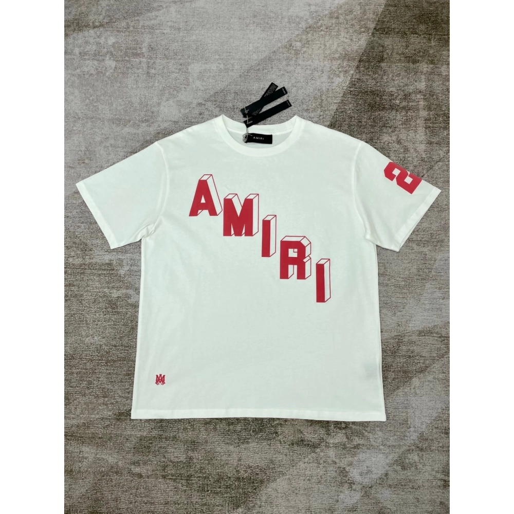 Amiri New Logo Special Print Short Sleeve T-shirt,Amiri T Shirt,Tshirt,APPAREL