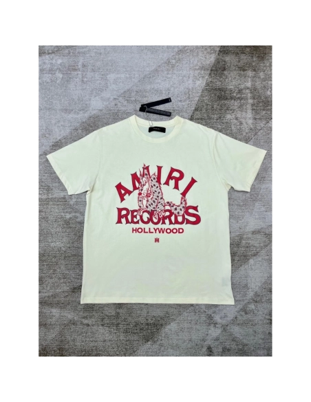 Amiri New Red Wolf Printed Short Sleeve T-shirt,Amiri T Shirt,Tshirt,APPAREL