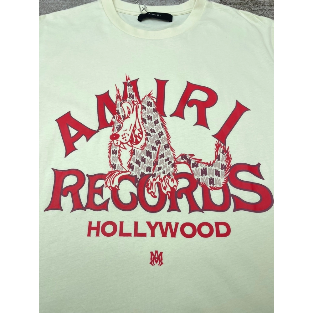 Amiri New Red Wolf Printed Short Sleeve T-shirt,Amiri T Shirt,Tshirt,APPAREL