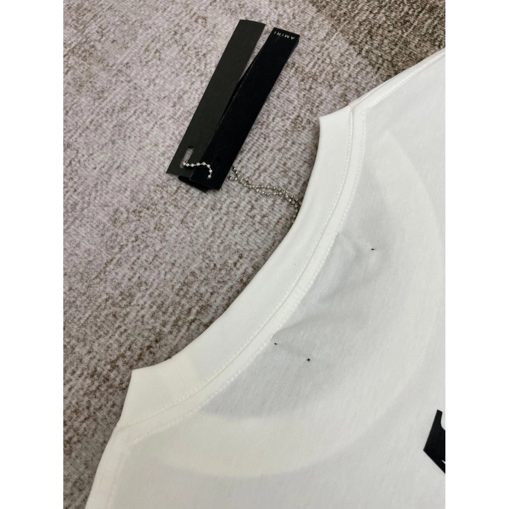 Amiri New Logo Letter Short Sleeve T-shirt,Amiri T Shirt,Tshirt,APPAREL