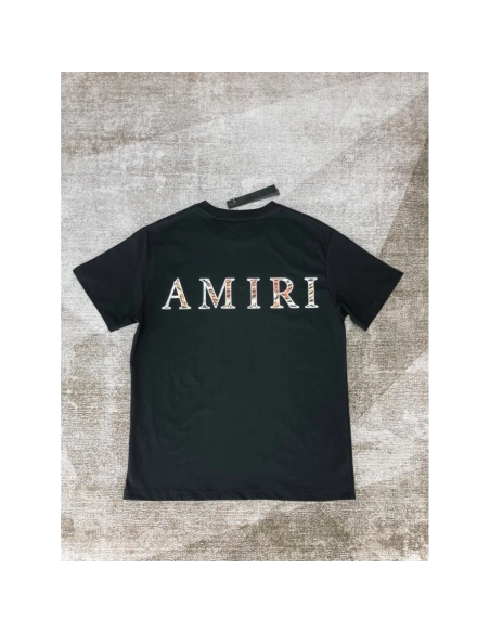 Amiri New leopard print short-sleeved T-shirt,Amiri T Shirt,Tshirt,APPAREL