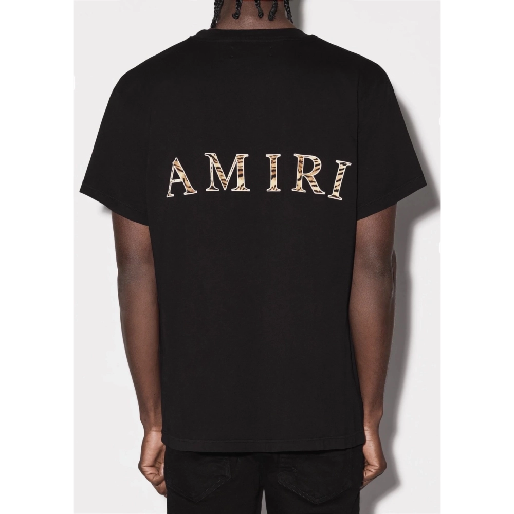 Amiri New leopard print short-sleeved T-shirt,Amiri T Shirt,Tshirt,APPAREL