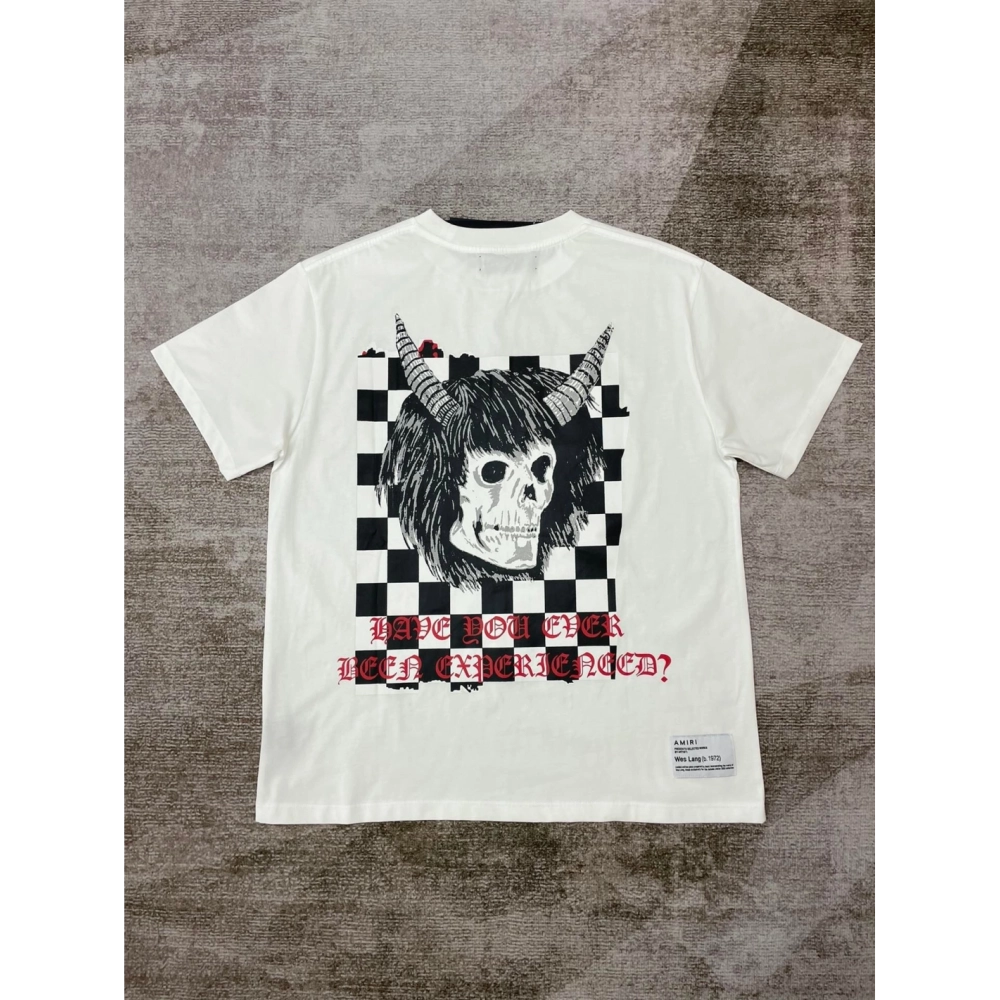 Amiri New joint Sanskrit short-sleeved digital direct spray Sanskrit skull printt T-shirt,Amiri T Shirt,Tshirt,APPAREL