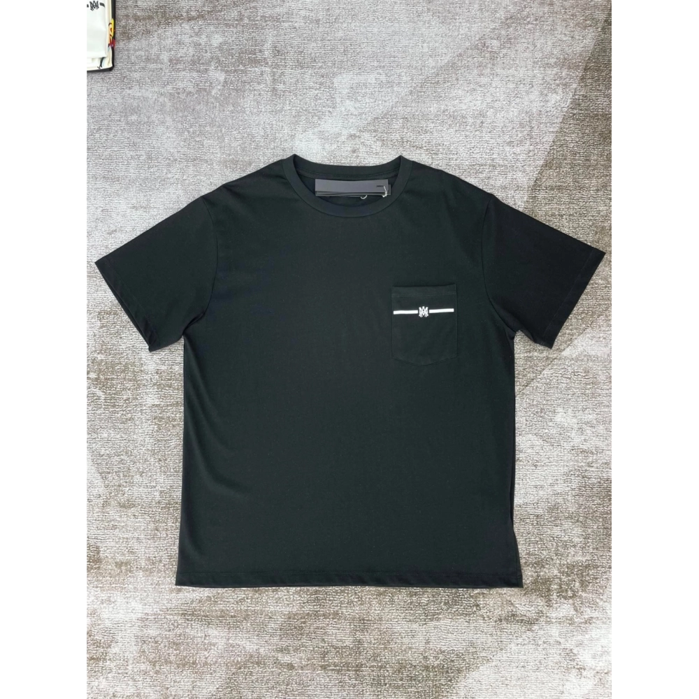 Amiri New pocket short-sleeved pocket, rear logo print T-shirt,Amiri T Shirt,Tshirt,APPAREL