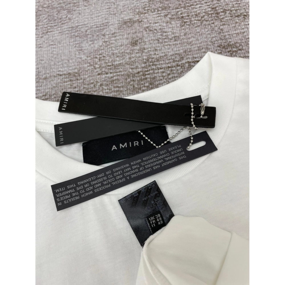 Amiri New pocket short-sleeved pocket, rear logo print T-shirt,Amiri T Shirt,Tshirt,APPAREL
