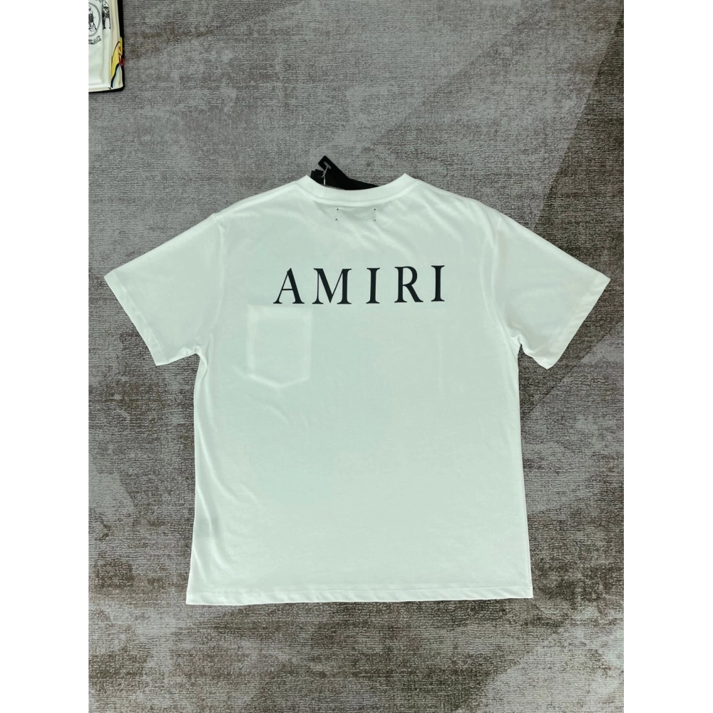 Amiri New pocket short-sleeved pocket, rear logo print T-shirt,Amiri T Shirt,Tshirt,APPAREL