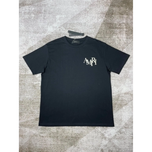 Amiri New Logo Short Sleeve Double Color Gel Printed Back T-shirt,Amiri T Shirt,Tshirt,APPAREL