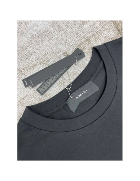 Amiri New Logo Short Sleeve Double Color Gel Printed Back T-shirt,Amiri T Shirt,Tshirt,APPAREL