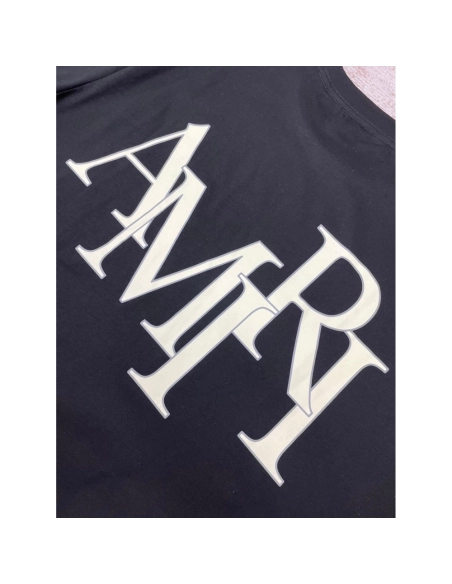 Amiri New Logo Short Sleeve Double Color Gel Printed Back T-shirt,Amiri T Shirt,Tshirt,APPAREL