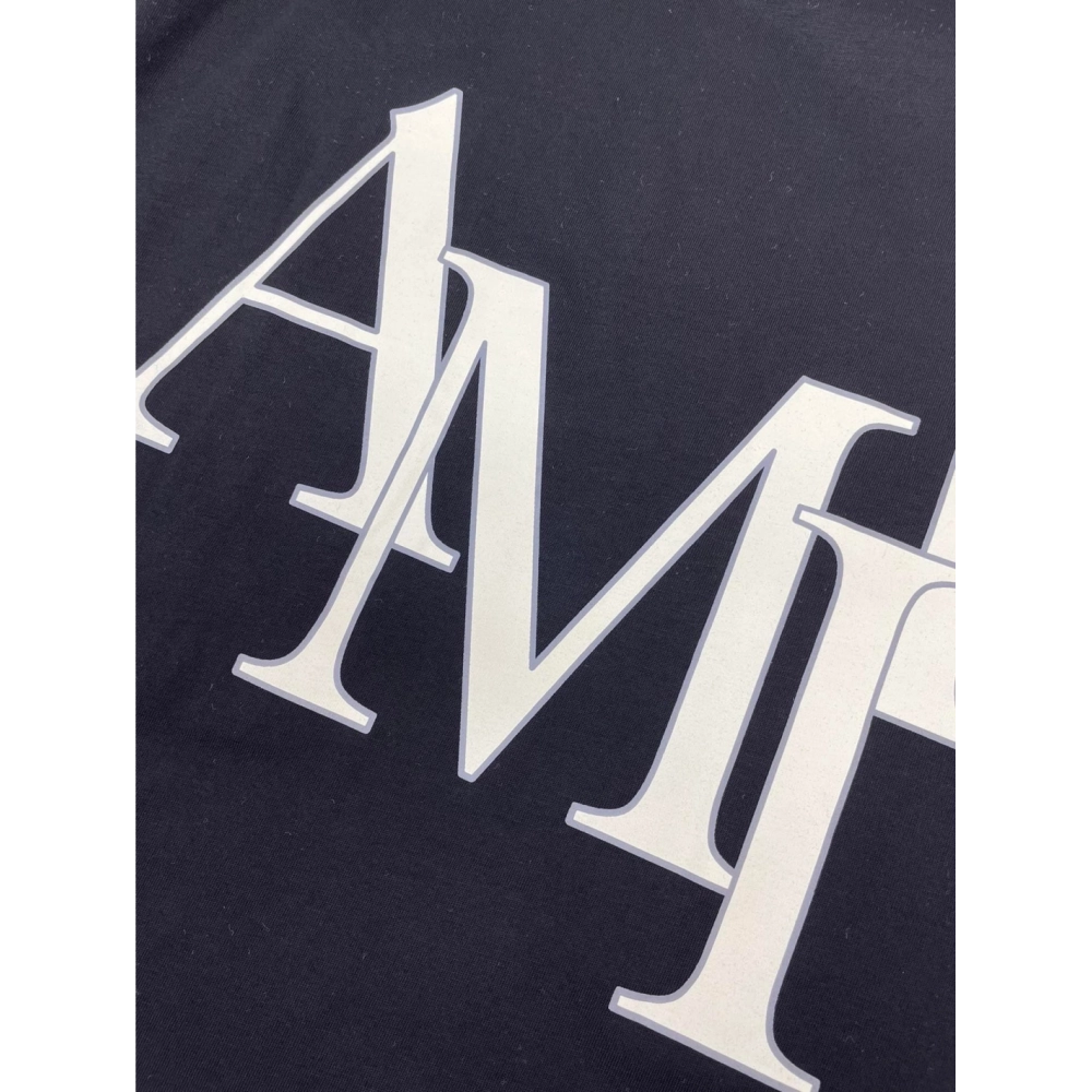 Amiri New Logo Short Sleeve Double Color Gel Printed Back T-shirt,Amiri T Shirt,Tshirt,APPAREL